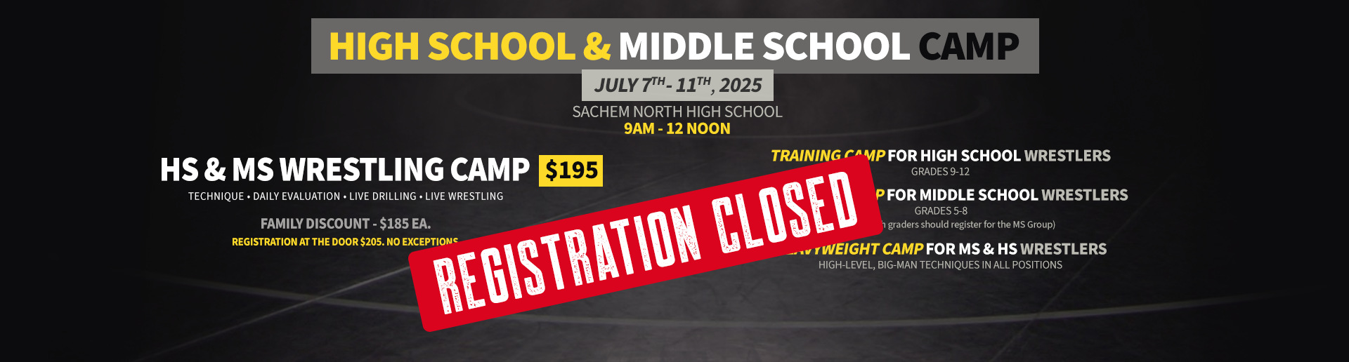 High School & Middle School Camp