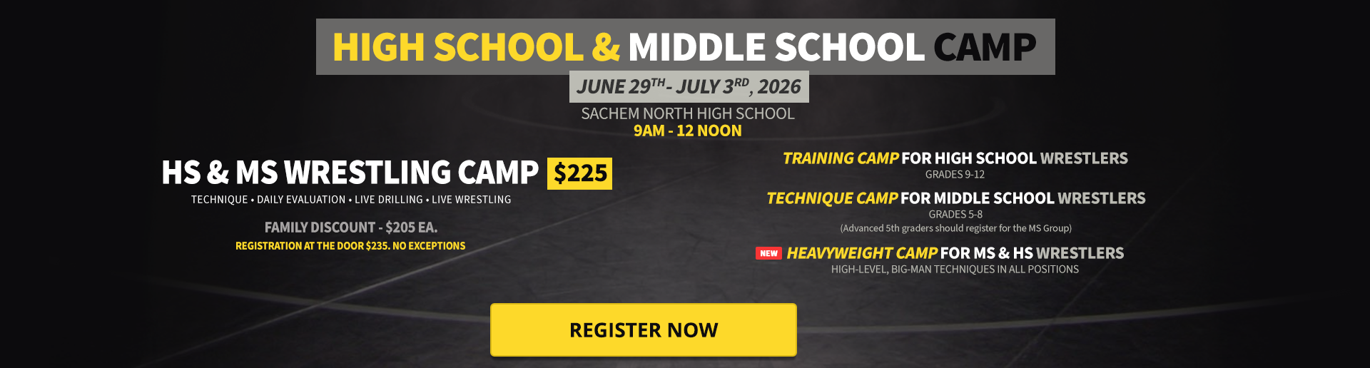 High School & Middle School Camp