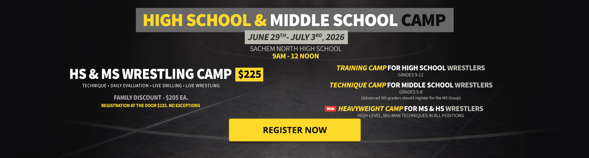 High School & Middle School Camp